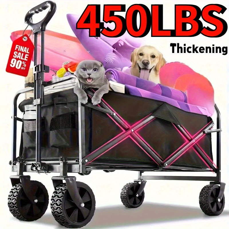 Heavy Equipment Yard - Black Heavy Duty Folding Utility Cart