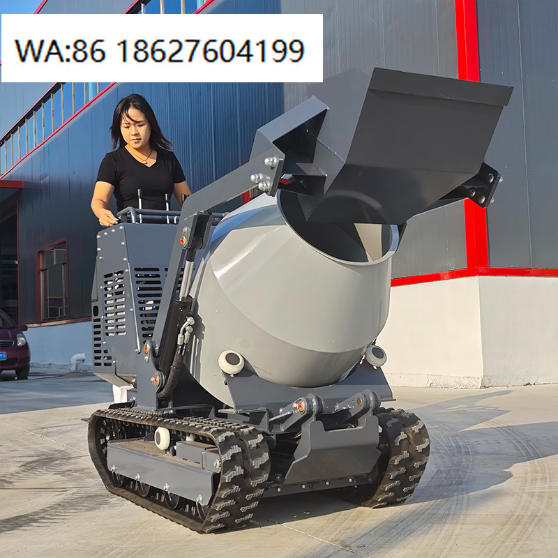 Concrete Mixer Machine - 750kg Compact Crawler Concrete Mixer Auxiliary