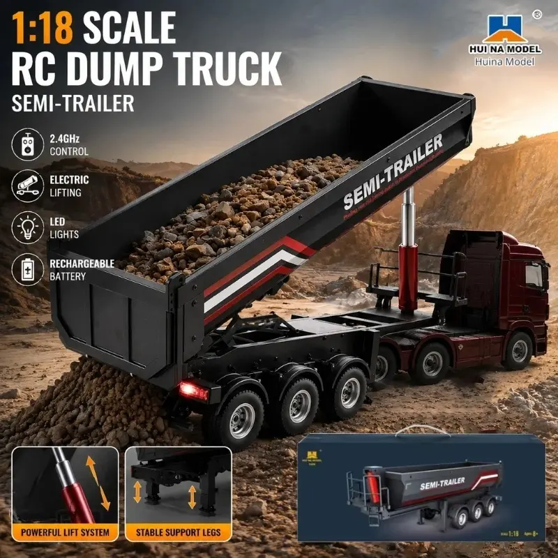 Huina 1/18 1509 Rc Semi Dump T - Dump Truck Toy recension och pris