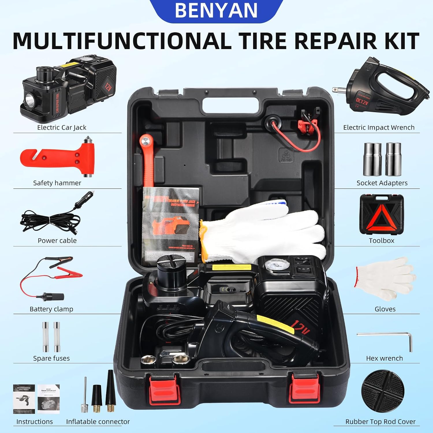 Electric Car Jack kit 5 Ton 12 - Hydraulic Floor Jack recension och pris