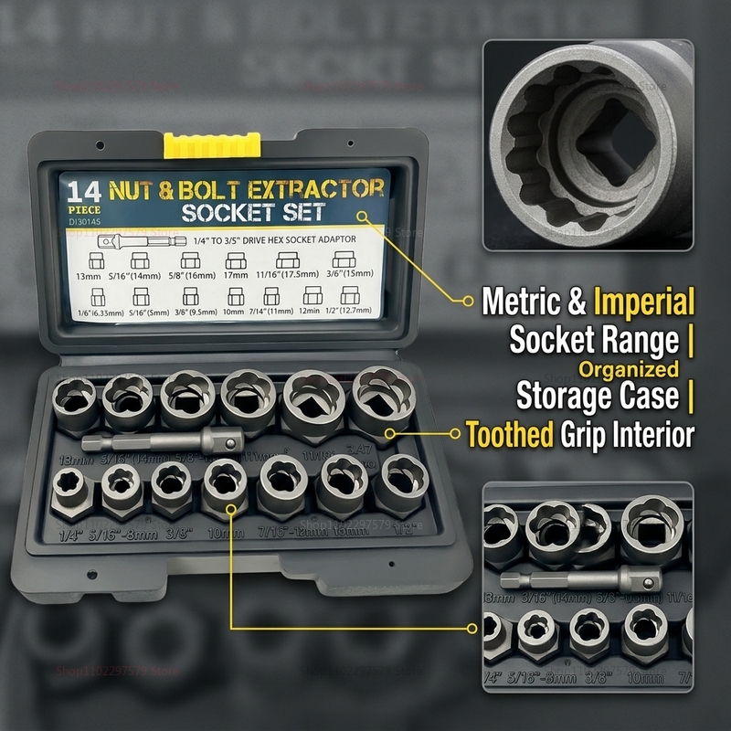 14Pcs Bolt Extractor Set Heavy - Heavy Equipment Repair recension och pris